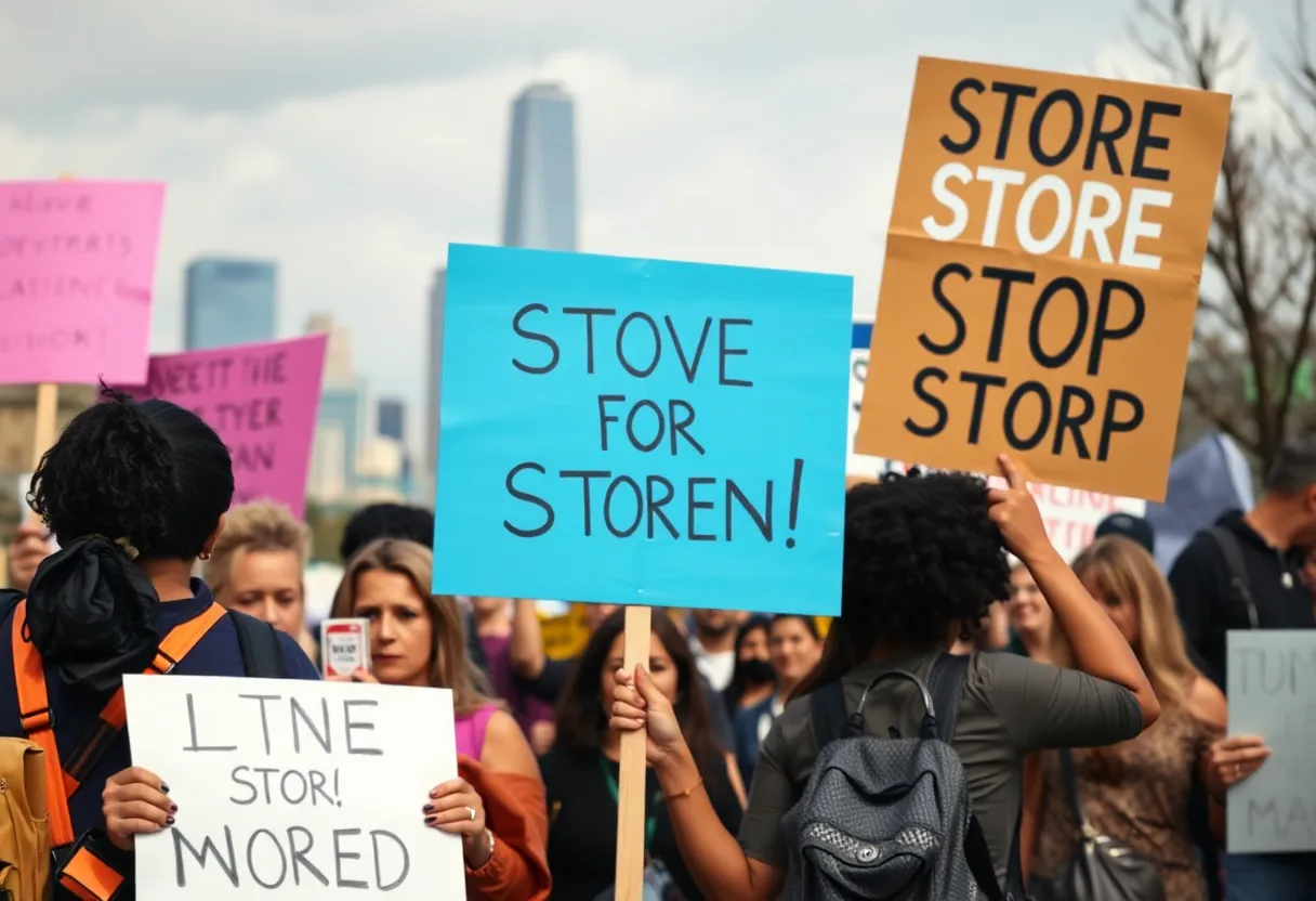 Participants holding signs during the No Kings protests in Charleston