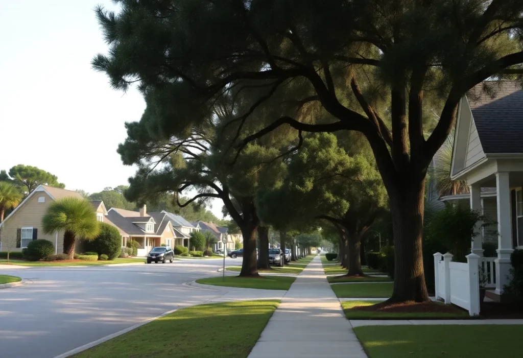 Serene suburban neighborhood in Hilton Head Island SC