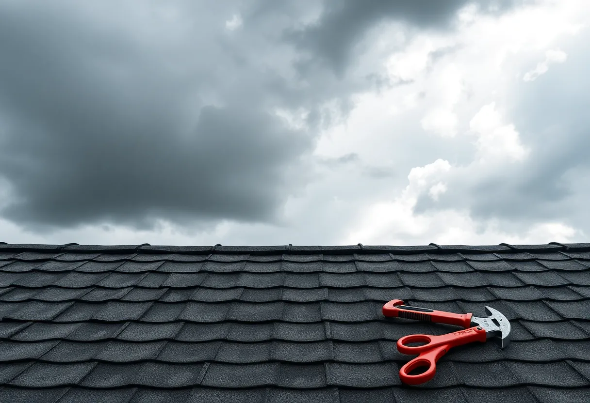 Inspection of a roof for storm preparation