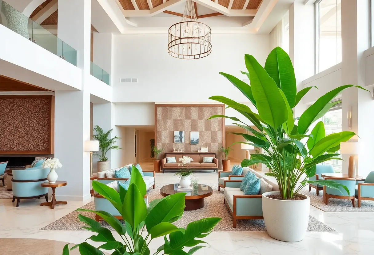 Modern lobby with coastal design at Sonesta Resort Hilton Head Island