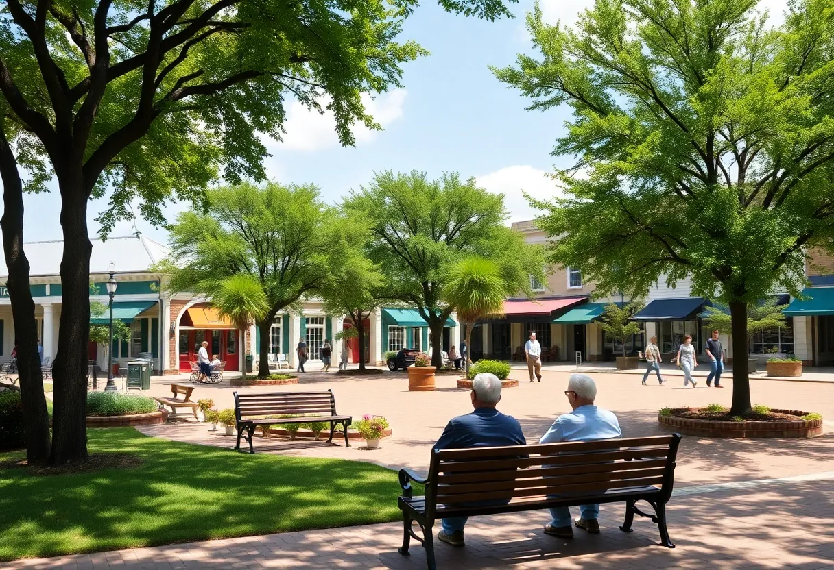 A pleasant South Carolina town square ideal for seniors