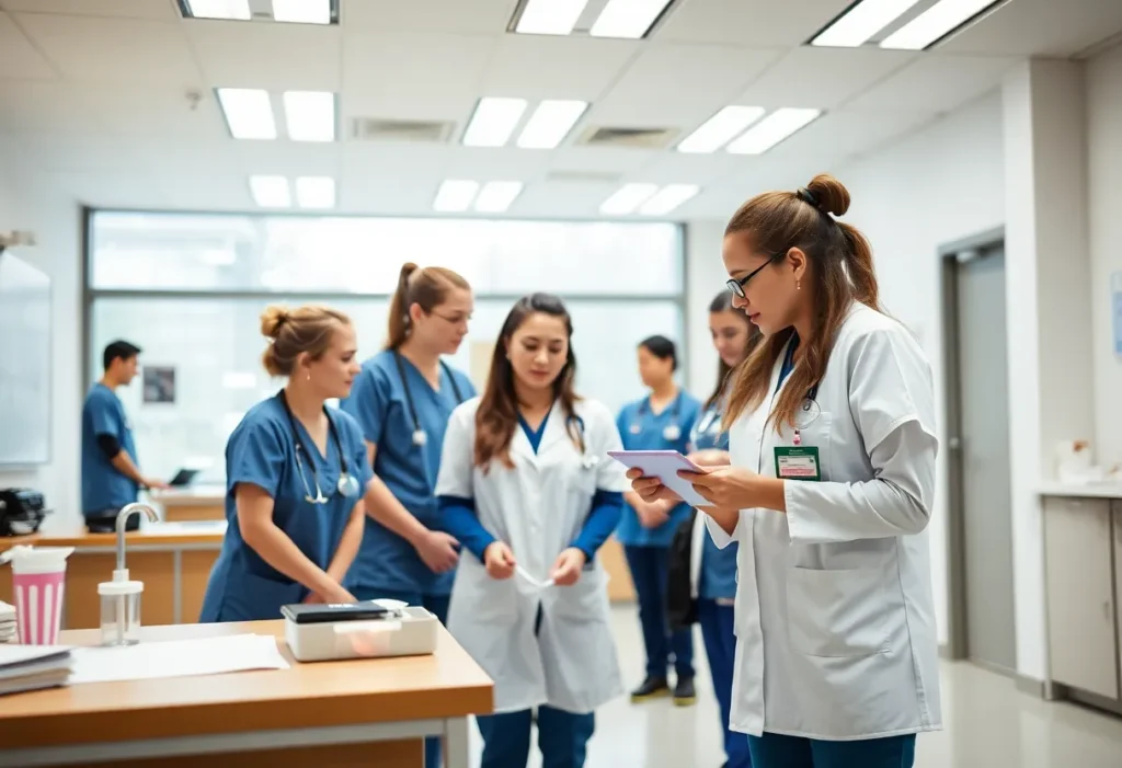 USCB nursing students participating in practical training sessions