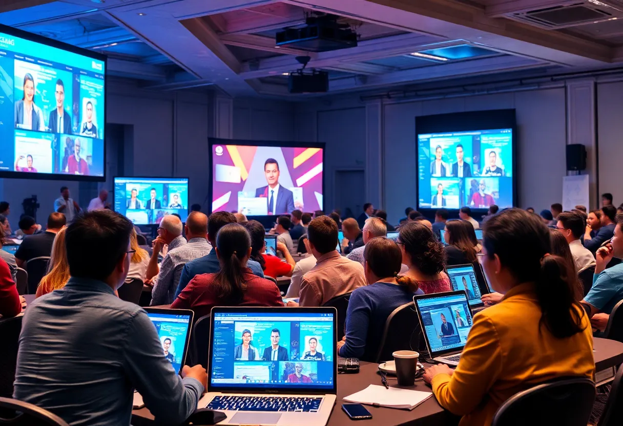 Attendees participating in a lively virtual event