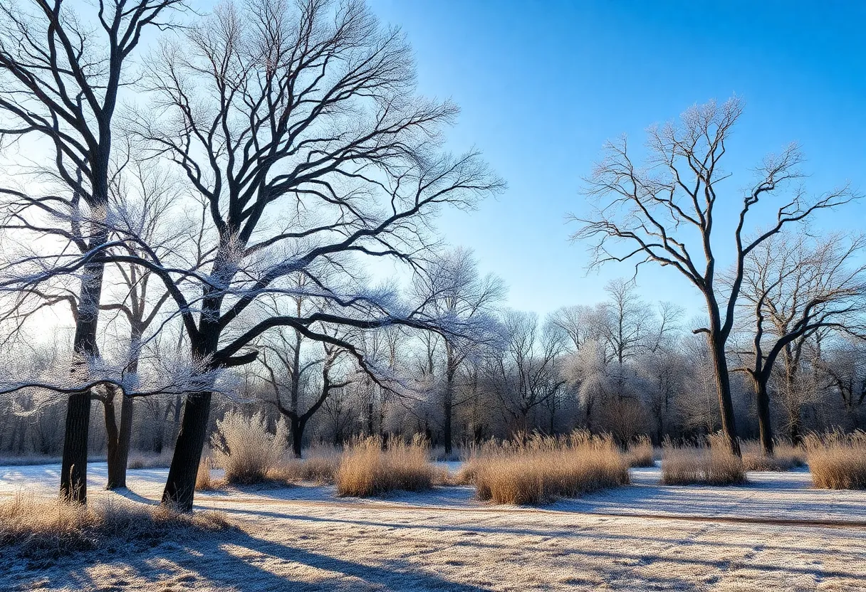 Frosty landscape at Hilton Head Island