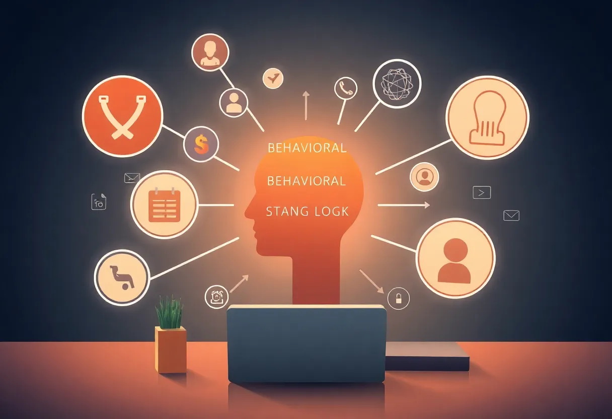 Illustration showing the influence of behavioral economics on digital marketing strategies.