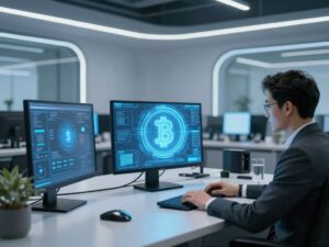 Conceptual image of AI technology enhancing enterprise operations.