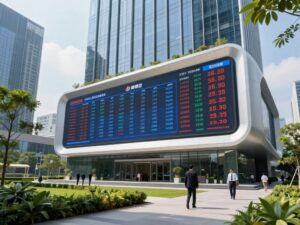 Corporate office building symbolizing a public listing announcement