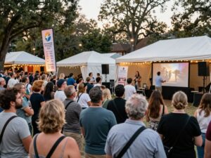 Crowd at Beaufort International Film Festival engaging with filmmakers