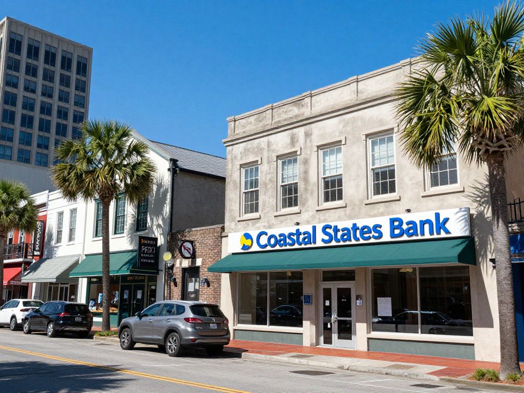 Charleston skyline showcasing local businesses and Coastal States Bank