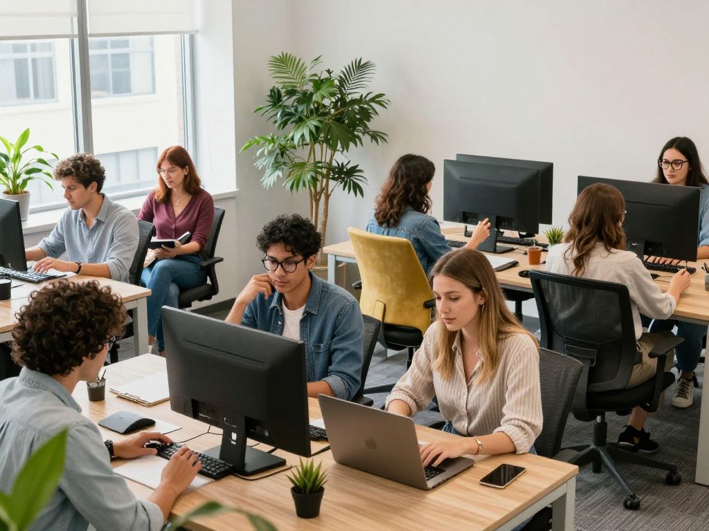 A collaborative office environment focusing on employee well-being and engagement.