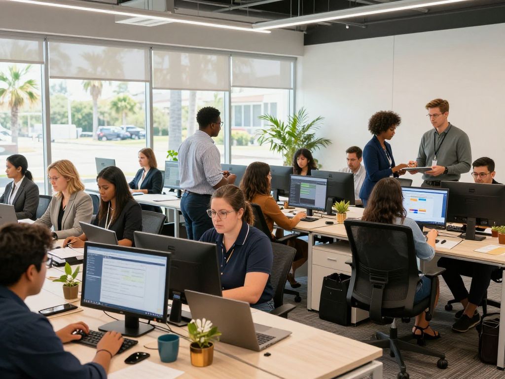 Professionals collaborating in a modern office in Hilton Head SC