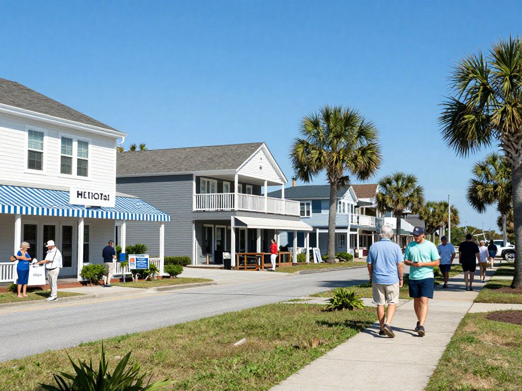 A vibrant view of Hilton Head Island highlighting community businesses and activities.