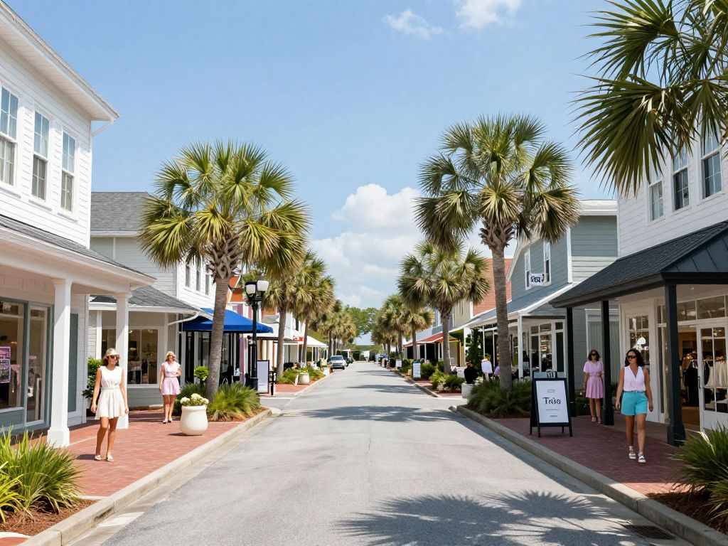 Shopping landscape in Hilton Head SC with local businesses