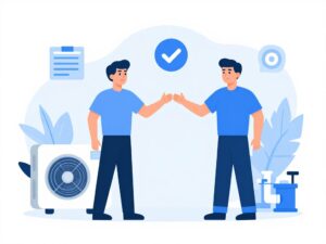 Illustration of business collaboration in home services industry