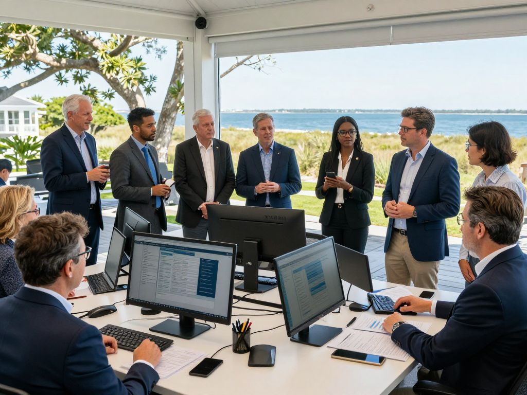 Financial professionals from TruChoice engaging with clients in Hilton Head