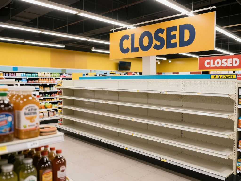 Empty grocery aisles in Whole Foods Market, Hilton Head Island
