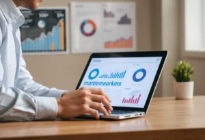 Professional analyzing data for digital marketing strategy