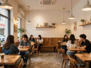 Interior view of Esteamed Coffee showcasing its inviting atmosphere.