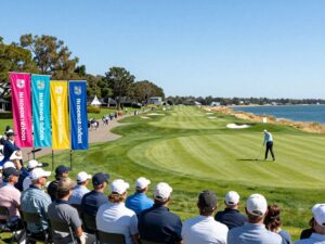 Sponsorship banners of HHI Windows & Doors at the RBC Heritage event.