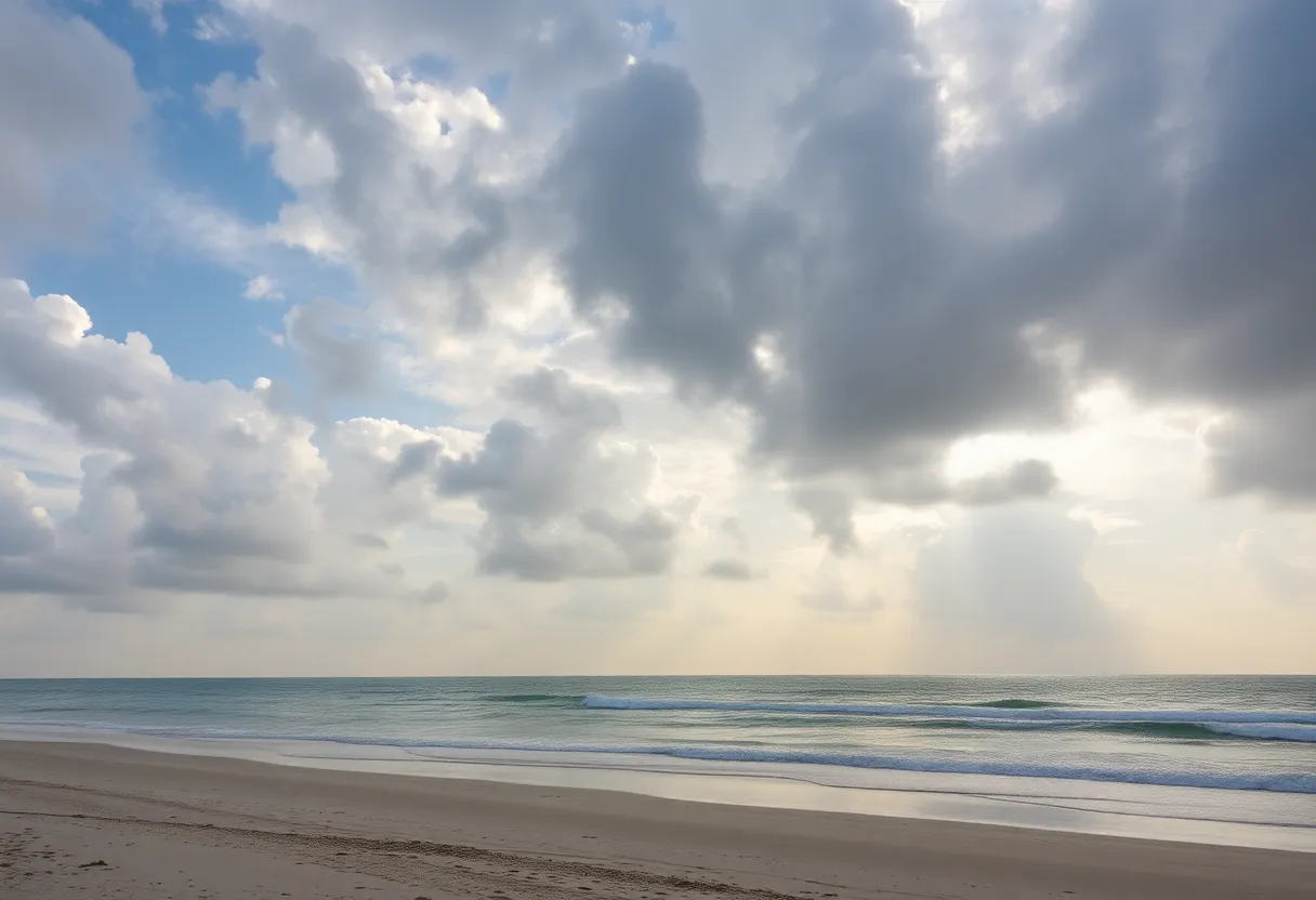 Beach on Hilton Head Island with changing weather