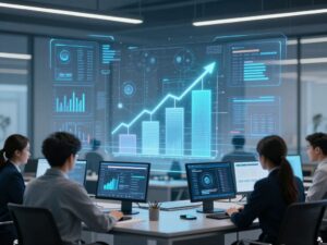 Abstract representation of business leadership and innovation.