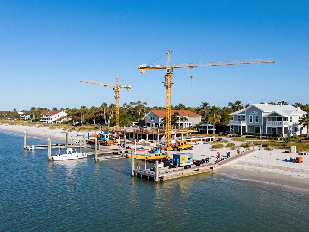 Construction at South Beach Marina Village, Hilton Head Island