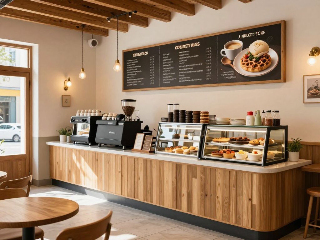 A beautifully designed interior of The Olive Branch Cafe with Mediterranean decor.