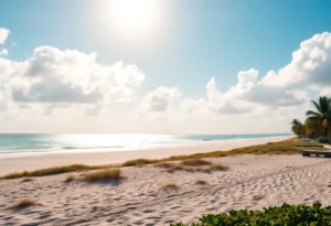 Coastal view of Hilton Head Island under partly cloudy skies