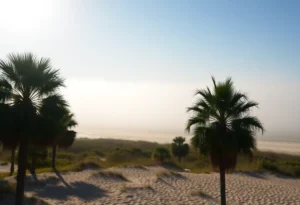 Hazy morning in Hilton Head Island with sunny skies