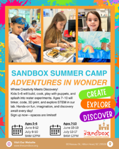 Summer camp graphic from The Sandbox