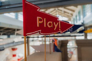 Children's play flag at The Sandbox