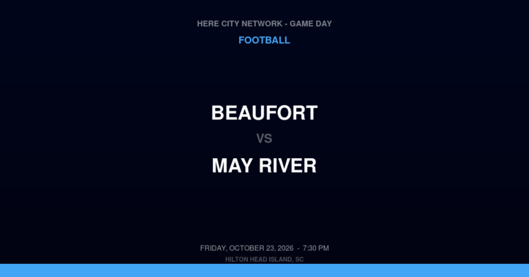 Beaufort vs. May River — Football Game Day — Bluffton, SC — Oct 23, 2026
