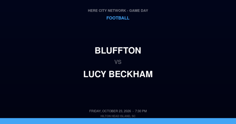 Bluffton vs. Lucy Beckham — Football Game Day — Mount Pleasant, SC — Oct 23, 2026