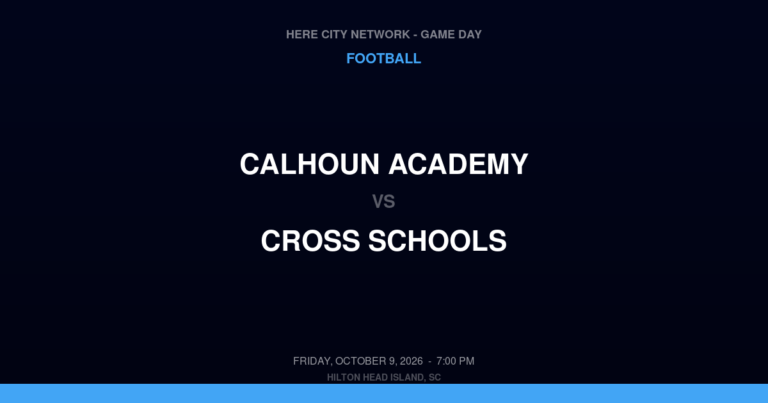 Calhoun Academy vs. Cross Schools — Football Game Day — Bluffton, SC — Oct 9, 2026