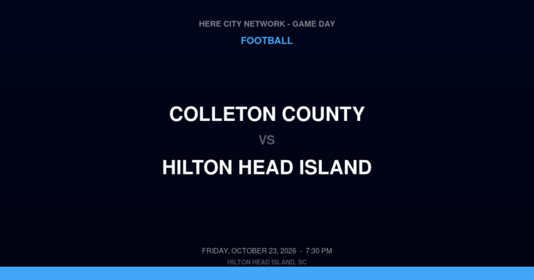 Colleton County vs. Hilton Head Island — Football Game Day — Hilton Head Island, SC — Oct 23, 2026
