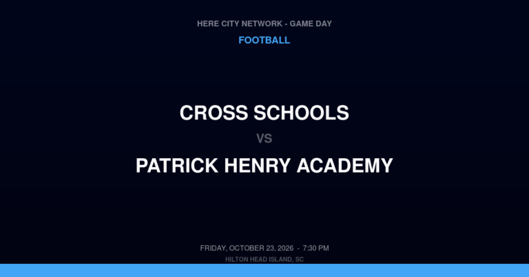 Cross Schools vs. Patrick Henry Academy — Football Game Day — Estill, SC — Oct 23, 2026