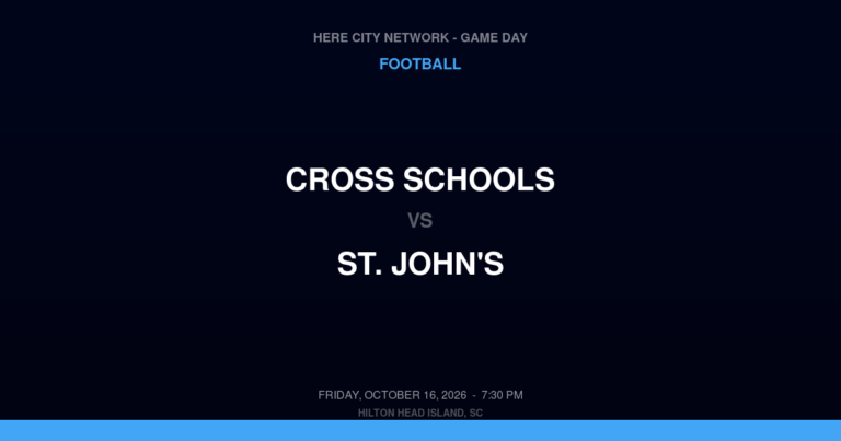 Cross Schools vs. St. John's — Football Game Day — Johns Island, SC — Oct 16, 2026