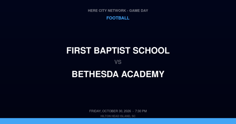 First Baptist School vs. Bethesda Academy — Football Game Day — Savannah, GA — Oct 30, 2026