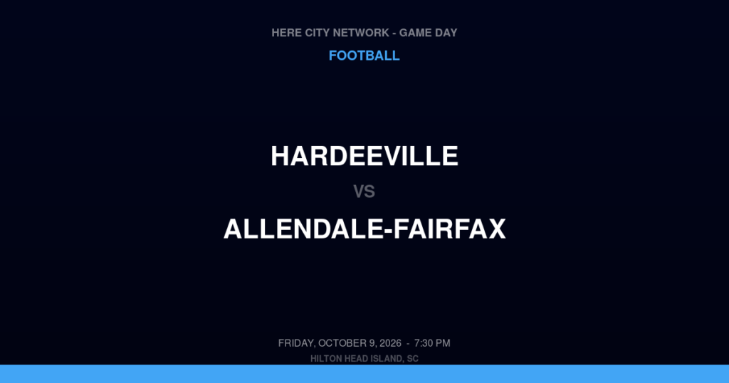 Hardeeville vs. Allendale-Fairfax — Football Game Day — Allendale, SC — Oct 9, 2026