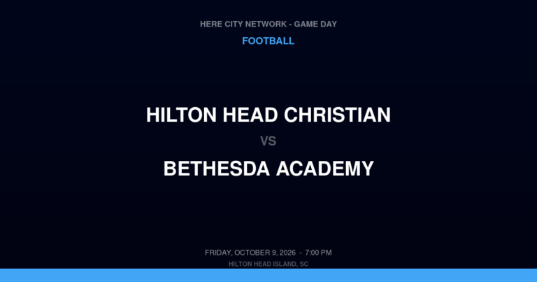 Hilton Head Christian vs. Bethesda Academy — Football Game Day — Savannah, GA — Oct 9, 2026