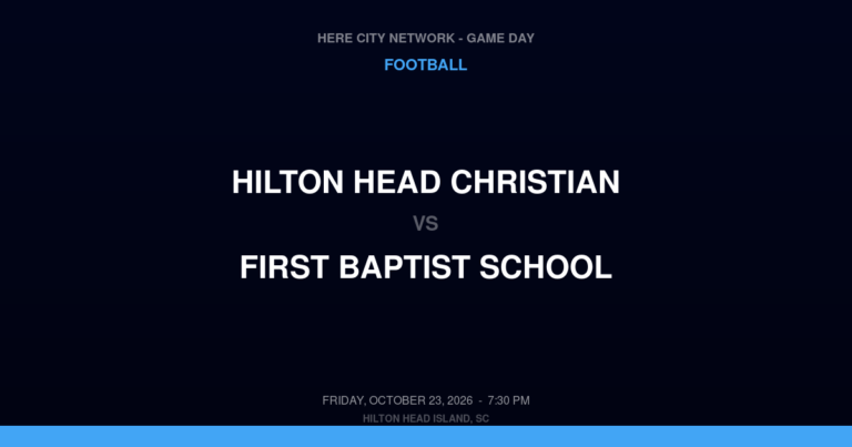 Hilton Head Christian vs. First Baptist School — Football Game Day — Charleston, SC — Oct 23, 2026