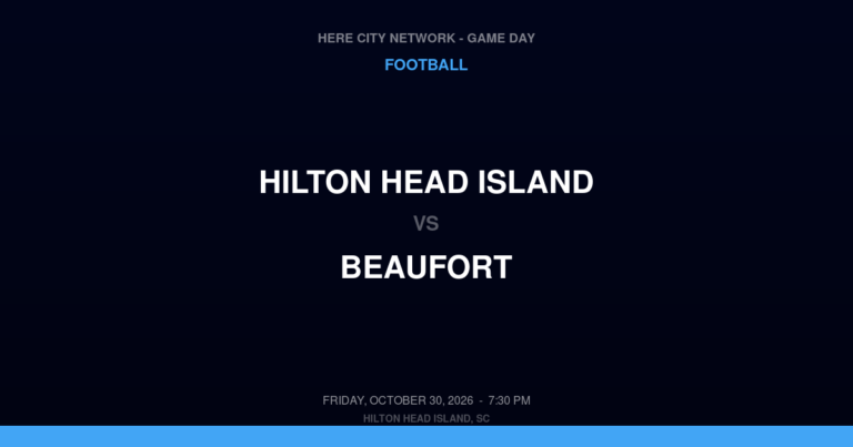 Hilton Head Island vs. Beaufort — Football Game Day — Beaufort, SC — Oct 30, 2026