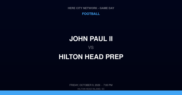 John Paul II vs. Hilton Head Prep — Football Game Day — Hilton Head Island, SC — Oct 9, 2026